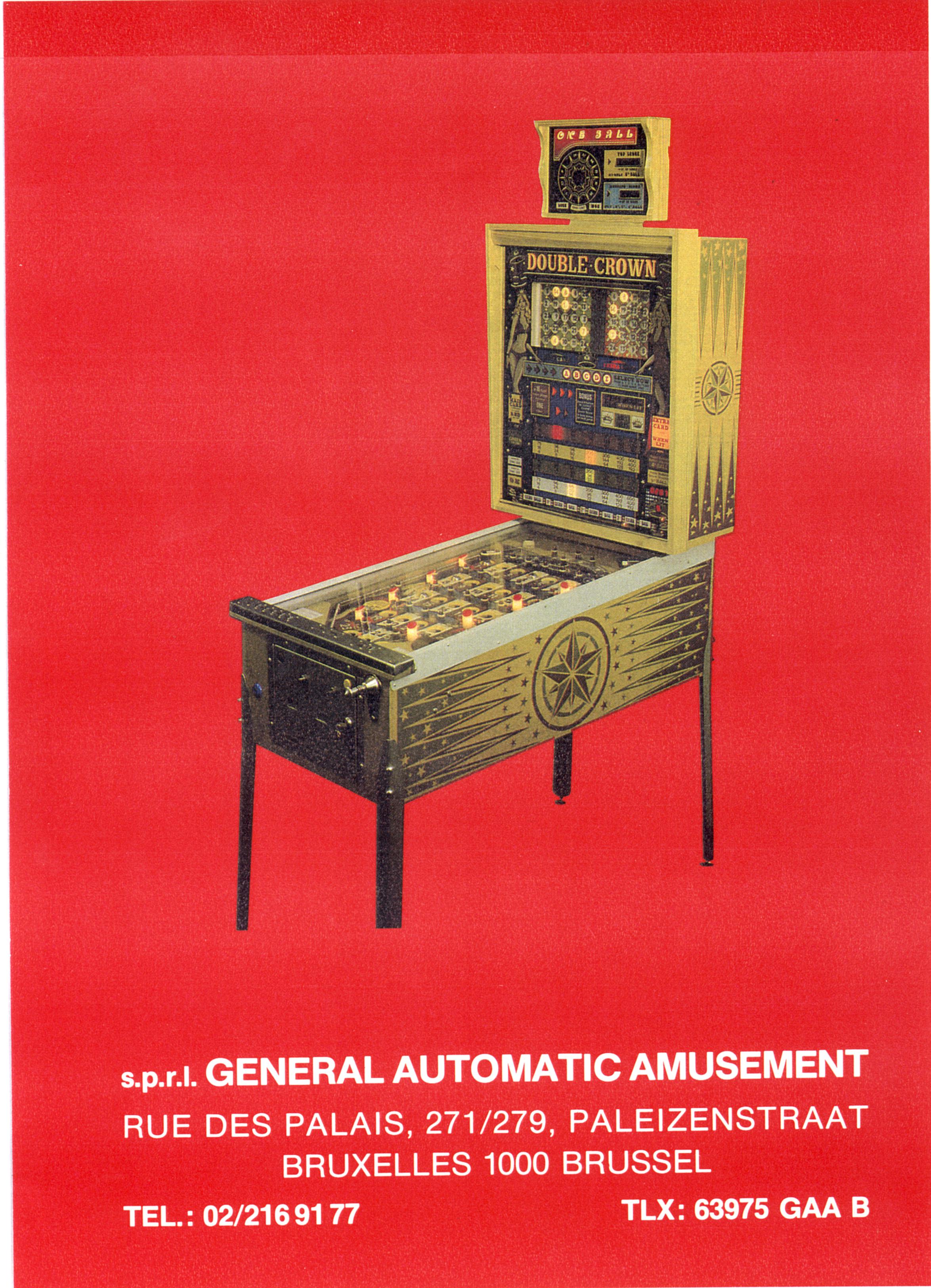 General Automated Amusements : Double Crown flyer